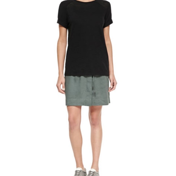 VINCE FOLD OVER WAIST BAND SKIRT OLIVE - Picture 2 of 11